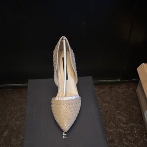 NIB French Connection Studded Tan Heels